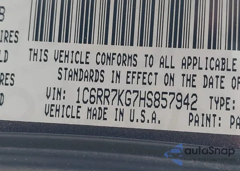 2017 Ram 1500 Express 4X4 5'7 Box z USA, uszkodzony, nr VIN 1C6RR7KG7HS857942